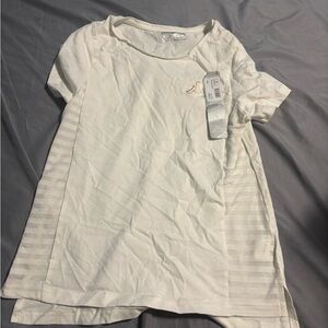 Kappa White Short Sleeve Tee with Mesh Side Panels